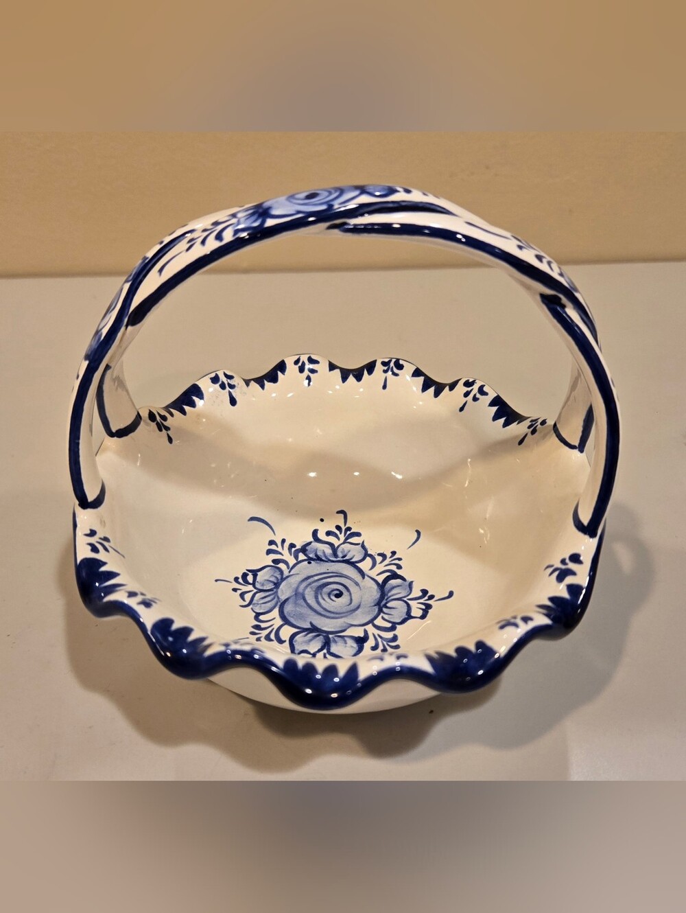 Vestal White Ceramic Base with Black Handwritten Marking